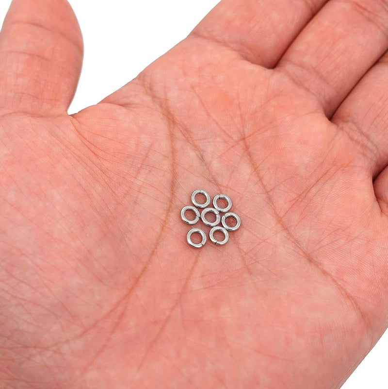 THREENEST 500PCS 5mm 1.2mm Thickness 16 Gauge Stainless Steel Jump Rings, Unwelded Metal Round Strong Thick Craft Ring for Necklace Bracelet Keychain Chainmail Jewelry Making - Image 1